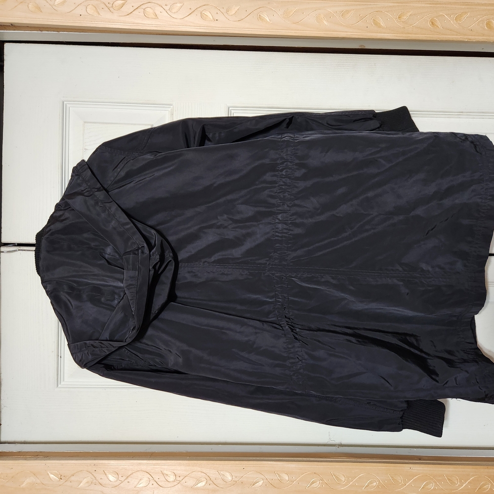 Express Black Windbreaker Jacket with White Trim - Picture 9 of 12